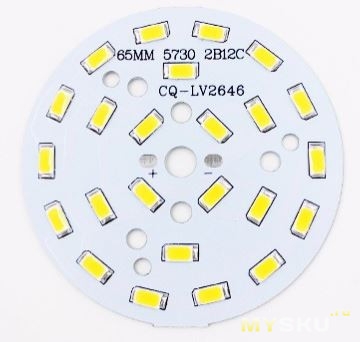������������ ������� 12W SMD5730-24 �����������. 1200��.  6000K 30-35V 350 �� 65��